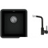 Кухонная мойка AquaSanita Arca SQA101 + Forte 5553 (черный металлик 601)