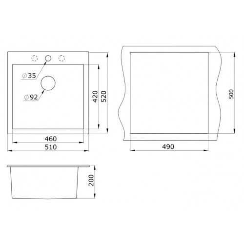 Кухонная мойка Paulmark Kante 50 PM105152-BL