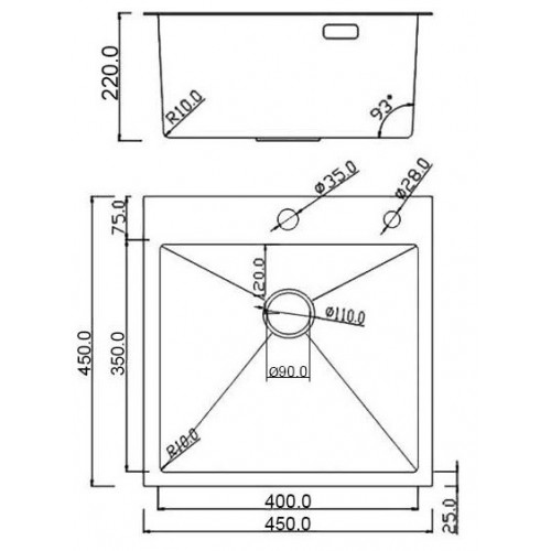 Кухонная мойка Roxen Simple 560220-45 сатин