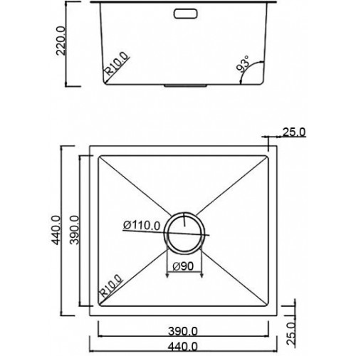 Кухонная мойка Roxen Uno 560210-44B графит