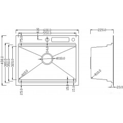 Кухонная мойка Roxen Stage 560250-60B PVD оружейная сталь (c держателем для ножей, двумя коландерами, разделочной доской и дозатором)