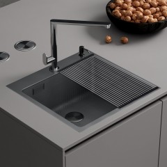 Кухонная мойка Roxen Snake 560220-45-BS графит