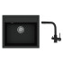 Кухонная мойка AquaSanita Quadro SQQ100 + Akvaduo 2663 L (черный металлик 601)