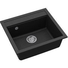 Кухонная мойка AquaSanita Quadro SQQ100 + Sabia 5523 (черный металлик 601)