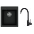 Кухонная мойка AquaSanita Simplex SQS100 + Sabia 5523 (черный металлик 601)