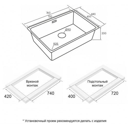 Кухонная мойка Paulmark Yuni 76 Uni YU76-GM