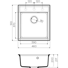 Кухонная мойка Omoikiri Daisen 46 BL