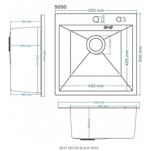 Кухонная мойка Schtoff Best Decor Black 5050