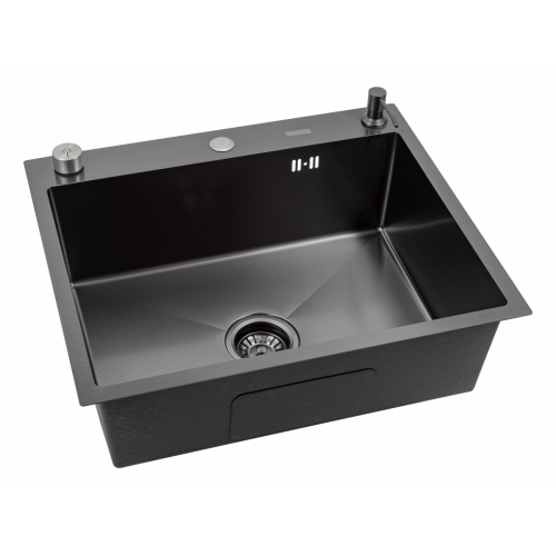 Кухонная мойка FUTUR FK 5050 Eco EMBOSSING POP-UP ECONOM Black Nano