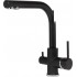 Кухонная мойка AquaSanita Rock SQR 102 + cмеситель Akvaduo 2663 L (черный металлик 601)