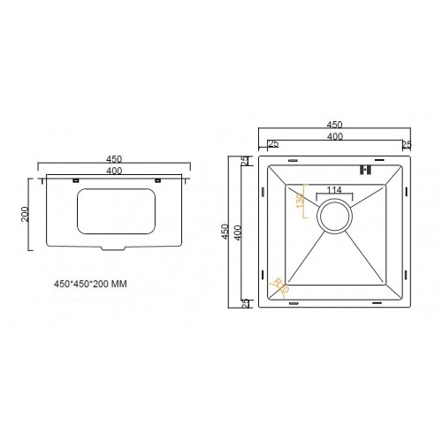 Кухонная мойка ARFEKA ECO AR 450*450 SATIN DECOR MILLET GRAINS