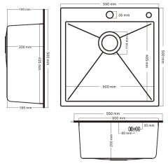 Кухонная мойка Schtoff Best Decor Black 5550