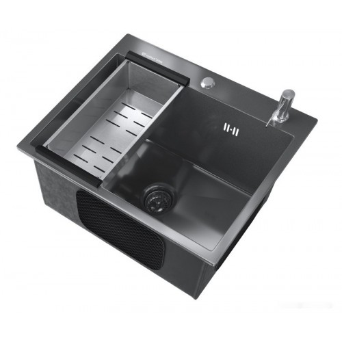 Кухонная мойка Ulgran Steel 50x45 (черная брашированная сталь)
