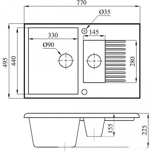 Кухонная мойка БелЭворс Forma (грей)