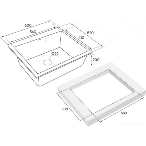 Кухонная мойка Paulmark Kante 60 PM106052-BE