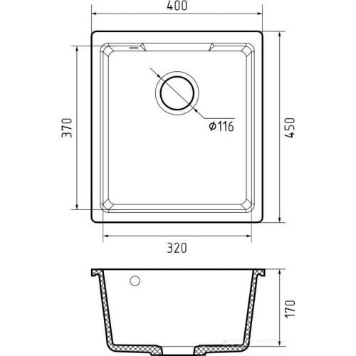 Кухонная мойка GranFest Urban GF-UR-4540 (черный)