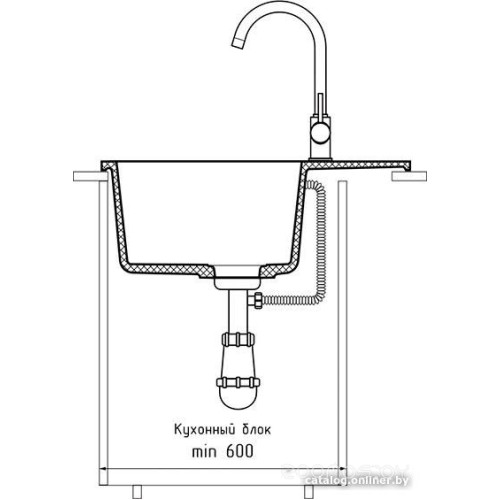 Кухонная мойка GranFest Urban GF-UR-658L (серый)