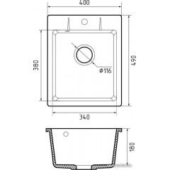 Кухонная мойка GranFest Urban GF-UR-240 (темно-серый)