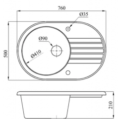 Кухонная мойка БелЭворс Rondo L (темно-бежевый)