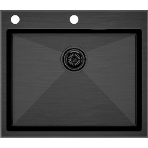 Кухонная мойка Paulmark Kroner-Edge 59 PM775951-GM (вороненая сталь)