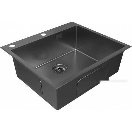 Кухонная мойка Paulmark Kroner-Edge 59 PM775951-GM (вороненая сталь)