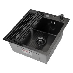 Кухонная мойка ARFEKA ECO AR 450*500 роллер-мат, дозатор BLACK +RM AR+DS AR