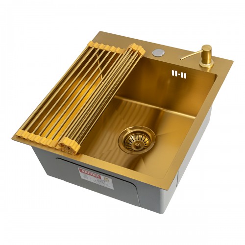 Кухонная мойка ARFEKA ECO AR 450*500 роллер-мат, дозатор GOLD +RM AR+DS AR