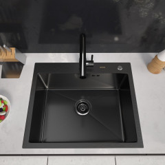 Кухонная мойка ARFEKA Eco AR 600*500 Black PVD Nano Decor Volcanic Rock