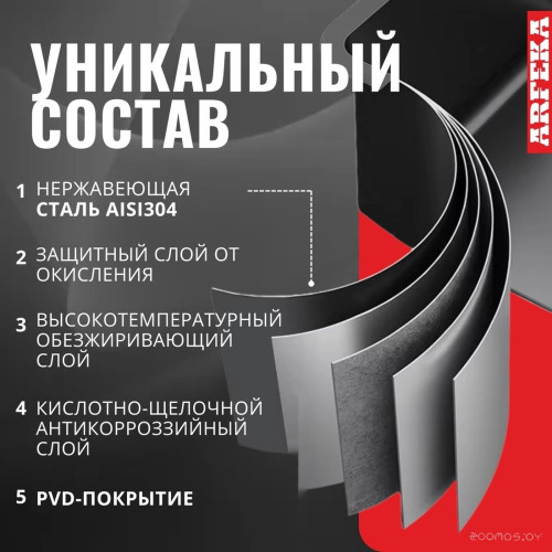 Кухонная мойка ARFEKA Eco AR 600*500 Black PVD Nano Decor Volcanic Rock