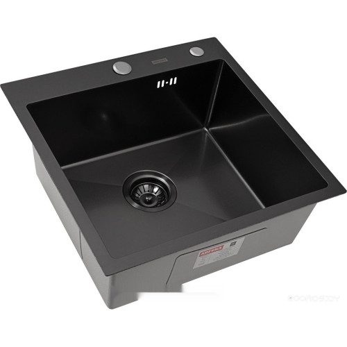 Кухонная мойка ARFEKA Eco AR 500*500 Black PVD Nano Decor Volcanic Rock