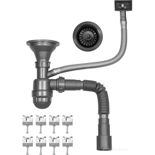 Кухонная мойка ARFEKA Eco AR 500*500 Black PVD Nano Decor Volcanic Rock