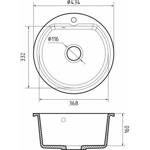 Кухонная мойка GranFest SMART 435 (черный)