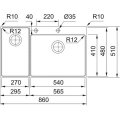 Кухонная мойка Franke Box Center BWX 220-54-27 TL 127.0538.260
