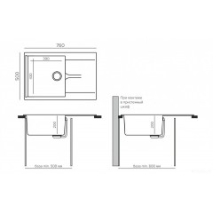 Кухонная мойка Polygran Gals 760 (кремовый)