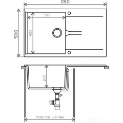 Кухонная мойка Polygran Gals-860 (опал 328)