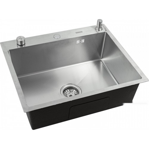 Кухонная мойка FUTUR FK 6050 Eco Embossing Pop-up Econom (Satin)