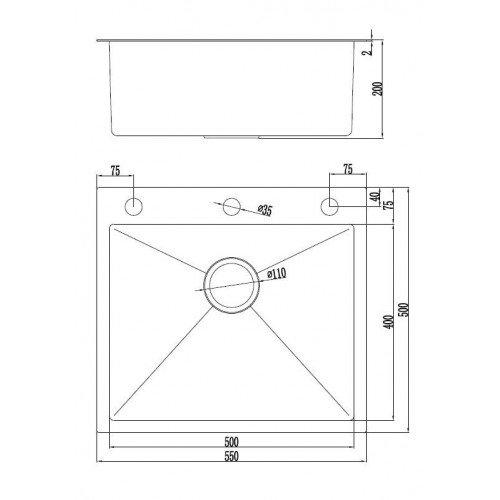 Кухонная мойка FUTUR FK 6050 Eco Embossing Pop-up Econom (Satin)