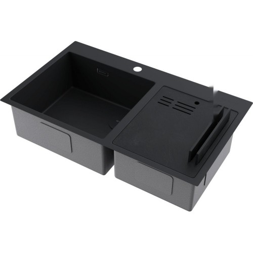 Кухонная мойка Omoikiri Akisame 86-2 Side gb (графит)