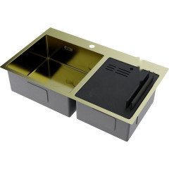 Кухонная мойка Omoikiri Akisame 86-2 Side lg (светлое золото)