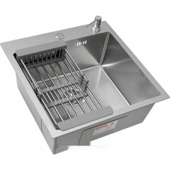 Кухонная мойка ARFEKA ECO AR мойка 500*500, коландер, дозатор SATIN DECOR VOLCANIC ROCK