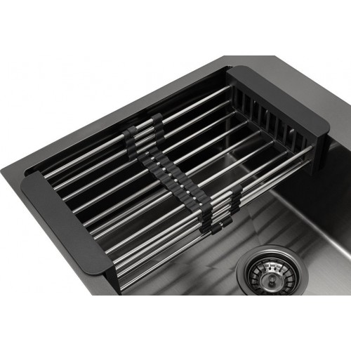 Кухонная мойка ARFEKA ECO AR мойка 500*500, коландер, дозатор BLACK DECOR VOLCANIC ROCK