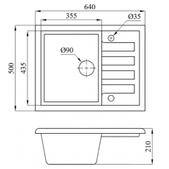 Кухонная мойка БелЭворс Vega L (антрацит)