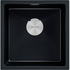 Кухонная мойка Paulmark IT-Granit Lumi 45 Uni LU45-BLM (черный/черный металлик)