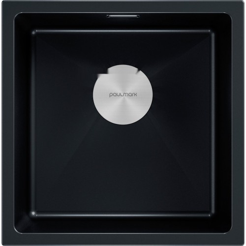 Кухонная мойка Paulmark IT-Granit Lumi 45 Uni LU45-BLM (черный/черный металлик)