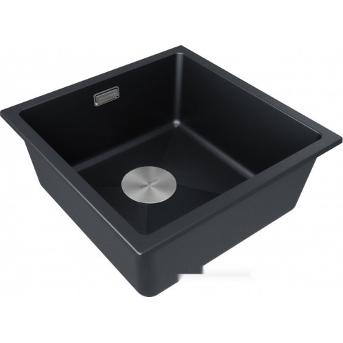 Кухонная мойка Paulmark IT-Granit Lumi 45 Uni LU45-BLM (черный/черный металлик)