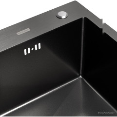 Кухонная мойка ARFEKA ECO AR мойка 600*500, коландер, дозатор BLACK DECOR VOLCANIC ROCK