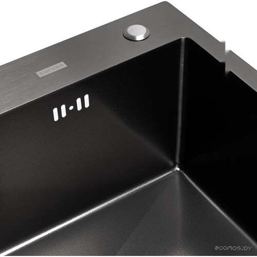 Кухонная мойка ARFEKA ECO AR мойка 600*500, коландер, дозатор BLACK DECOR VOLCANIC ROCK