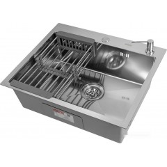 Кухонная мойка ARFEKA ECO AR мойка 600*500, коландер, дозатор SATIN DECOR MILLET GRAINS