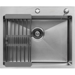Кухонная мойка ARFEKA ECO AR мойка 600*500, коландер, дозатор SATIN DECOR VOLCANIC ROCK
