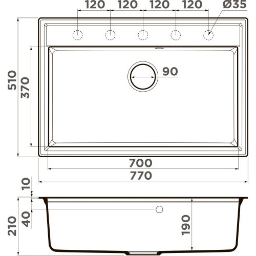 Кухонная мойка Omoikiri Daisen 77 ES (espresso)